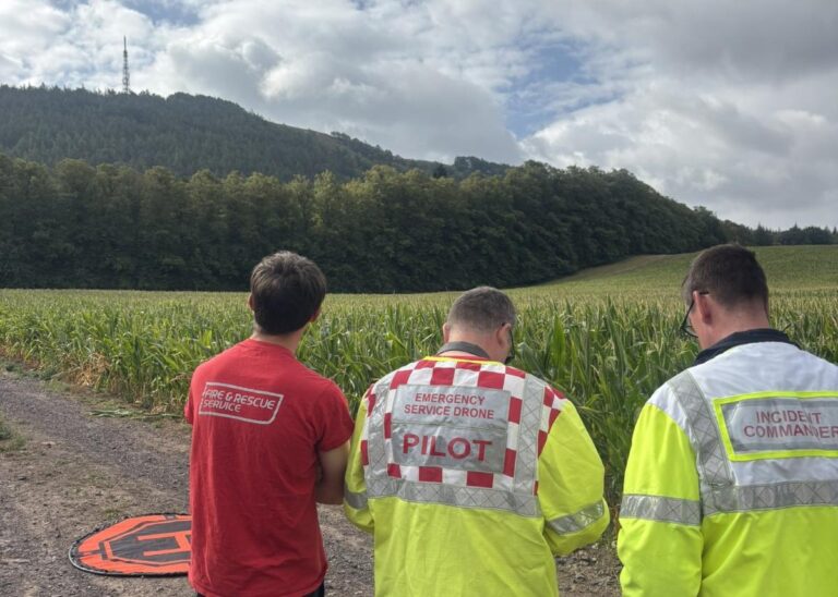 A drone is being used to check for hot spots on The Wrekin. Photo: Shropshire Fire and Rescue Service