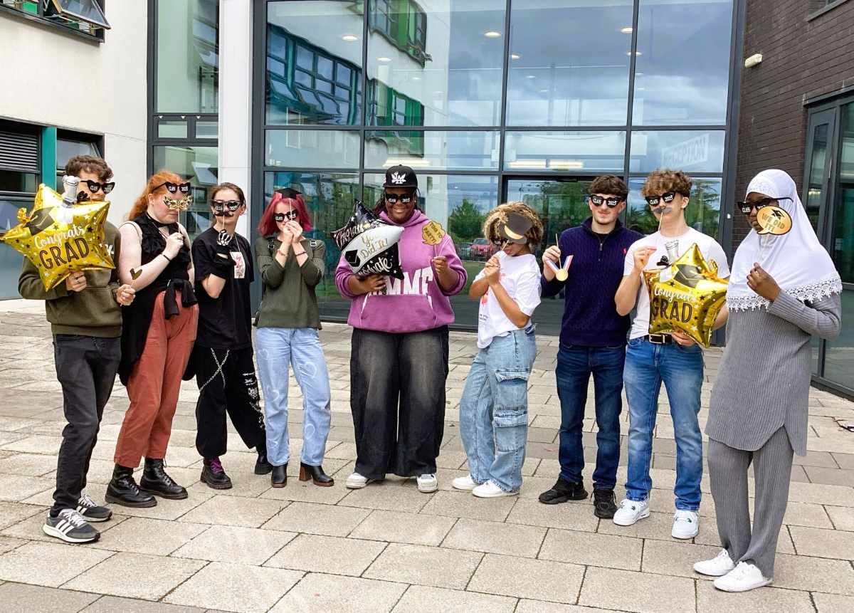 At Ercall Wood Academy in Wellington are, from left, Zachary Leonard, Isabeau Lecrivain, Ava Wood, Kiera Evans, Phoebe Mthethwa, Erica Enongene, Paddy Molloy, Radu Dinu, Davida Boakye Asamoah