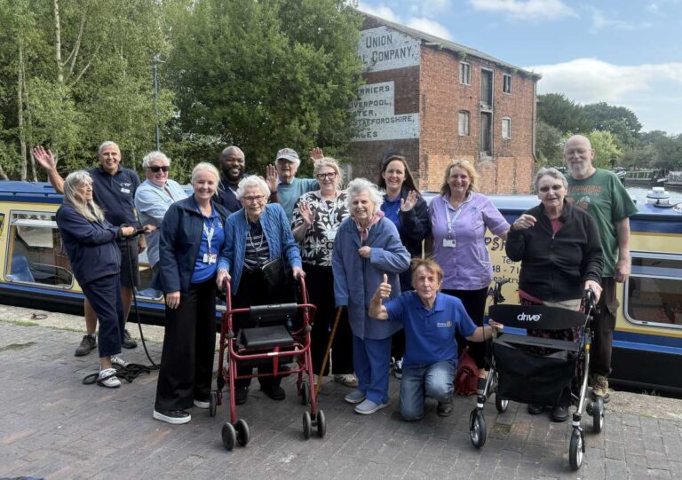 Joy expressed on the occasion of the first joint Radfield Home Care and Shrewsbury Severn Rotary Club canal boat trip for local citizens