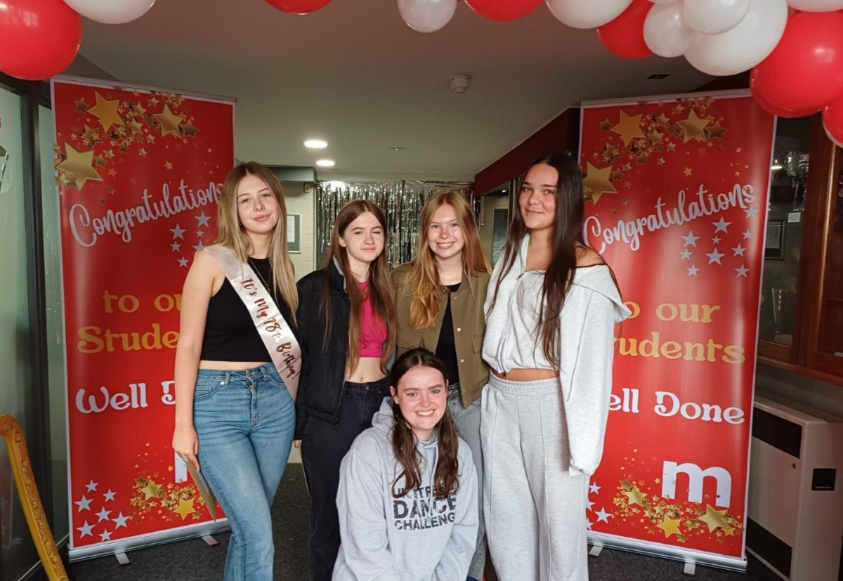 Marches Sixth Form students collect their results