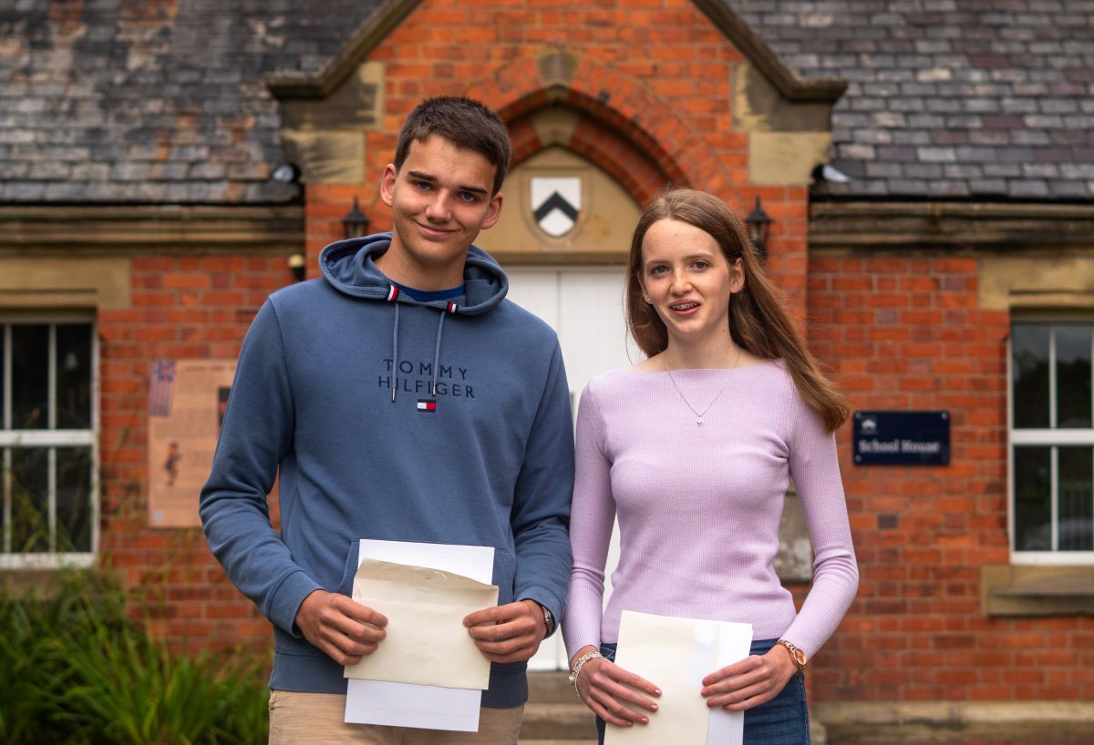 Oswestry School students collect their GCSE results. Photo: Oswestry School