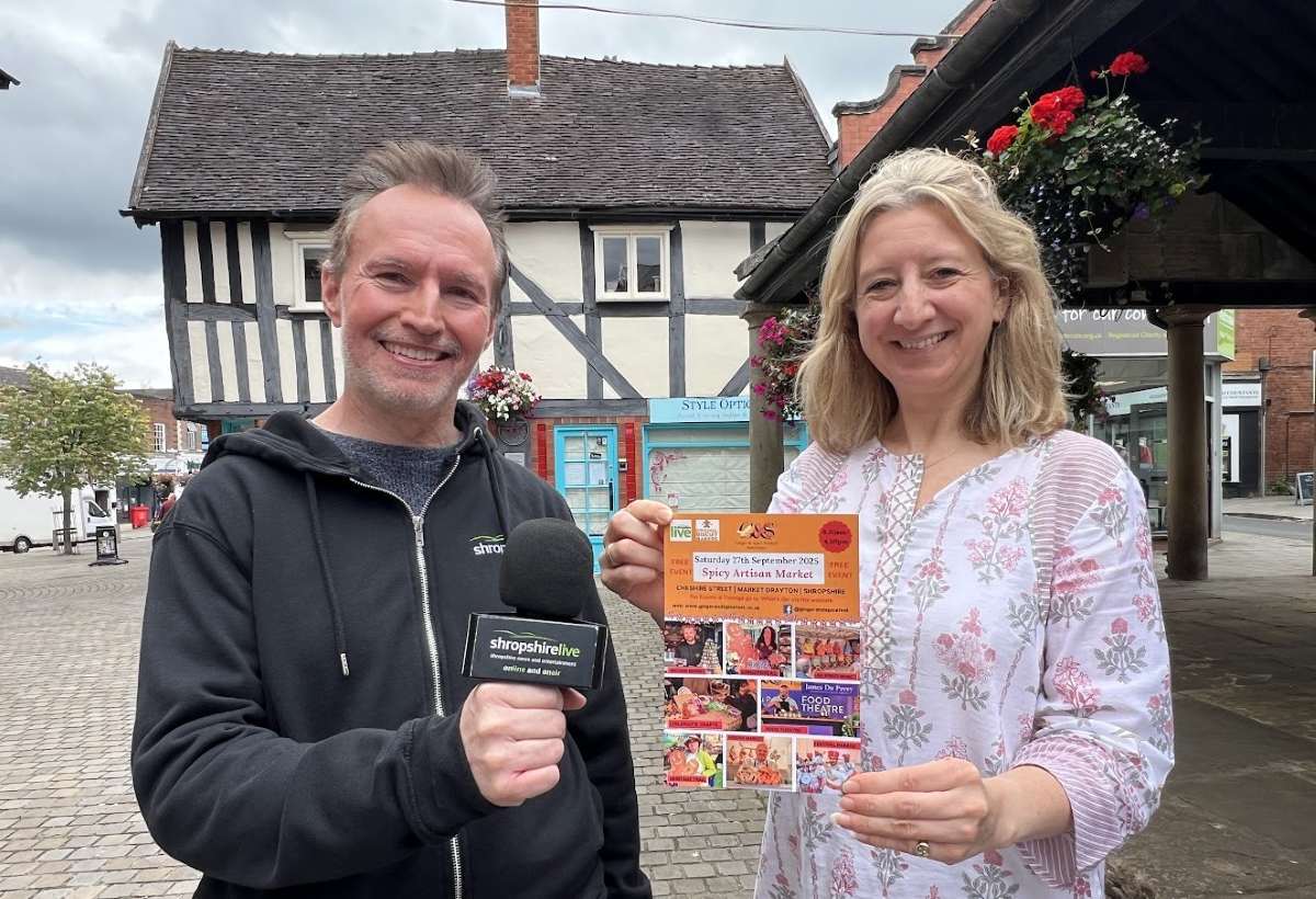 Ryan Kennedy and Julia Roberts at the Buttercross the location for the Festival Food Theatre