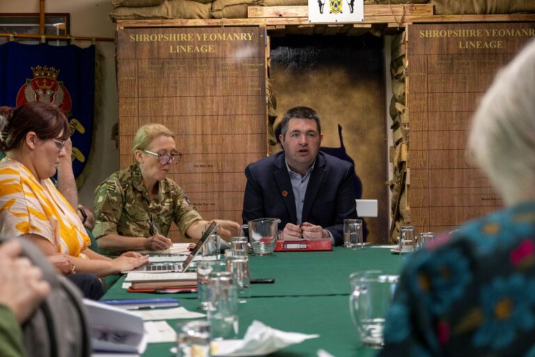 Shaun Davies MP pictured during a veterans roundtable discussion