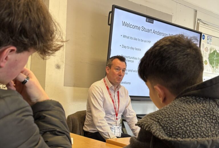 Stuart Anderson MP on a previous visit to Ludlow Youth Centre