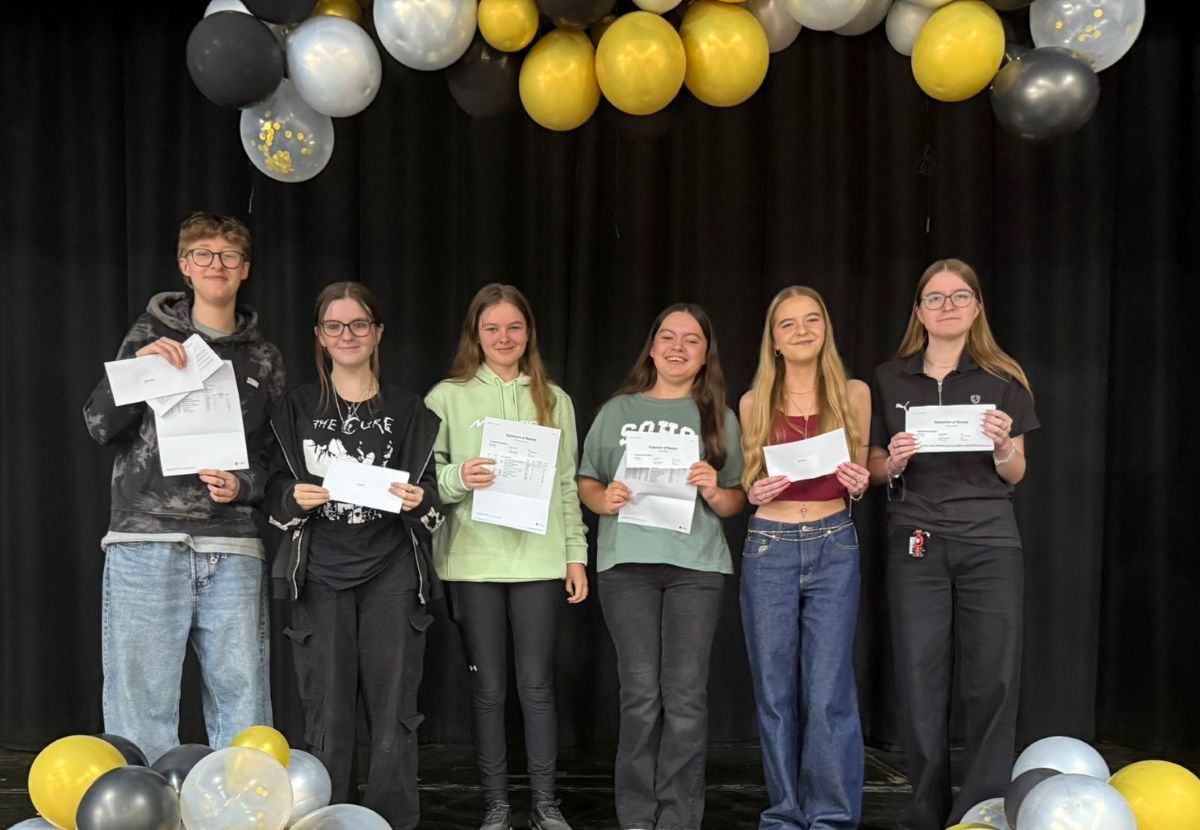 Students celebrate their results at Shrewsbury Academy