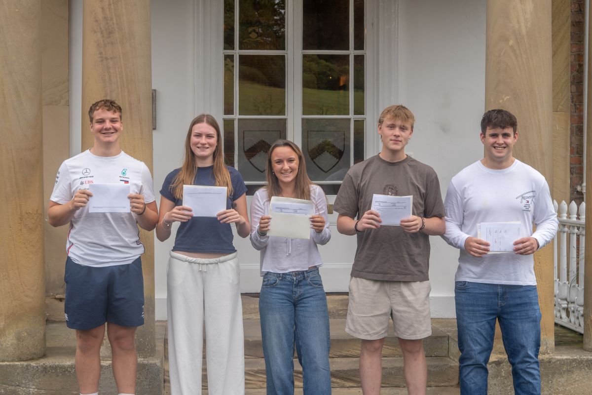 Students collect their results. Photo: Oswestry School