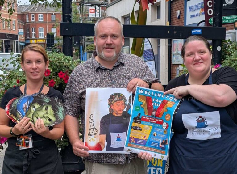 Karolina Madrzak, cafe supervisor at The Orbit; Damian Breeze, Orbit Manager, and Lyndsey Bird from Boardroom Gaming Café