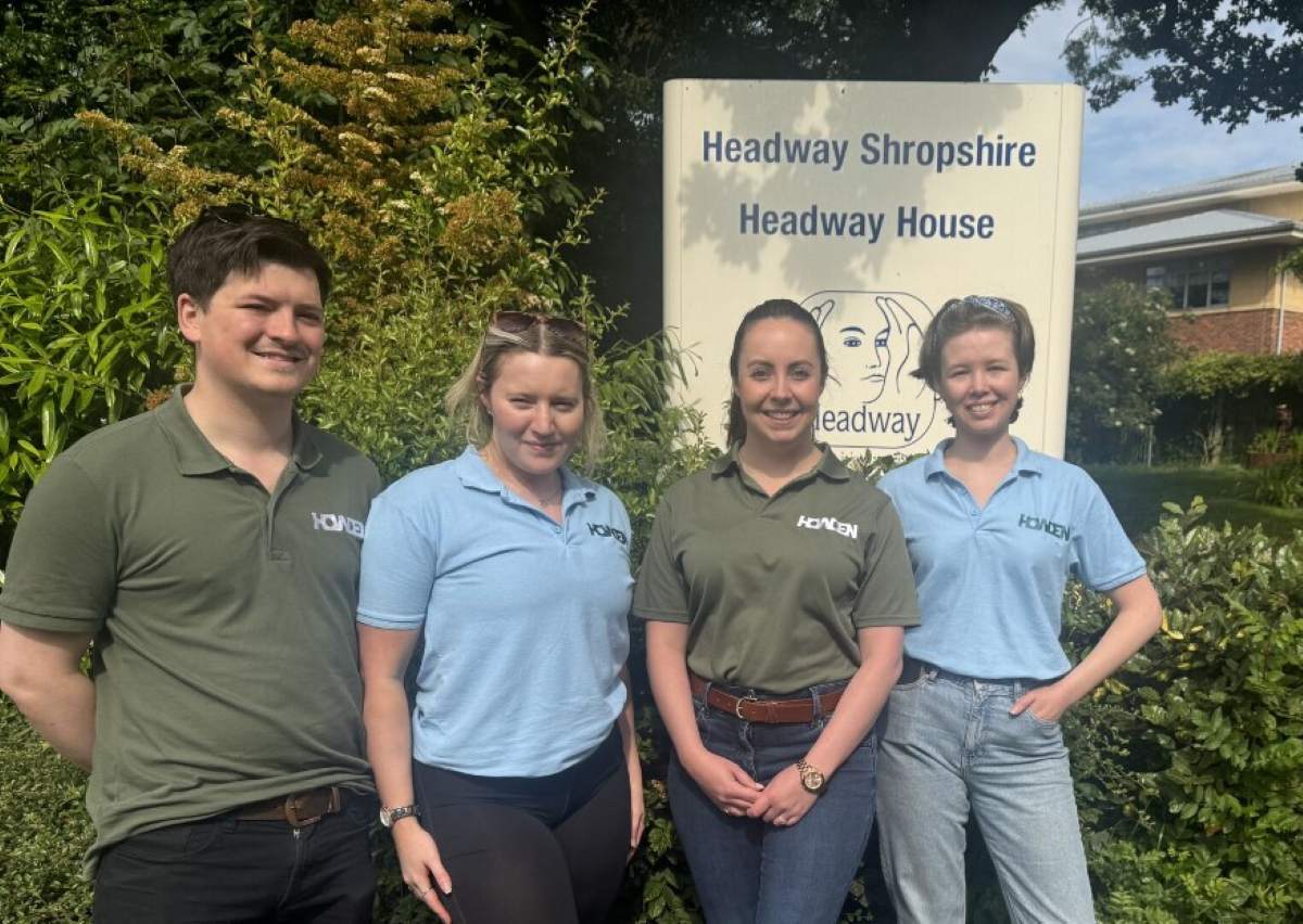 Howden staff Alasdair Kidd, Miranda Clark, Ellie Cole and Jenny Vernon at Headway Shrewsbury