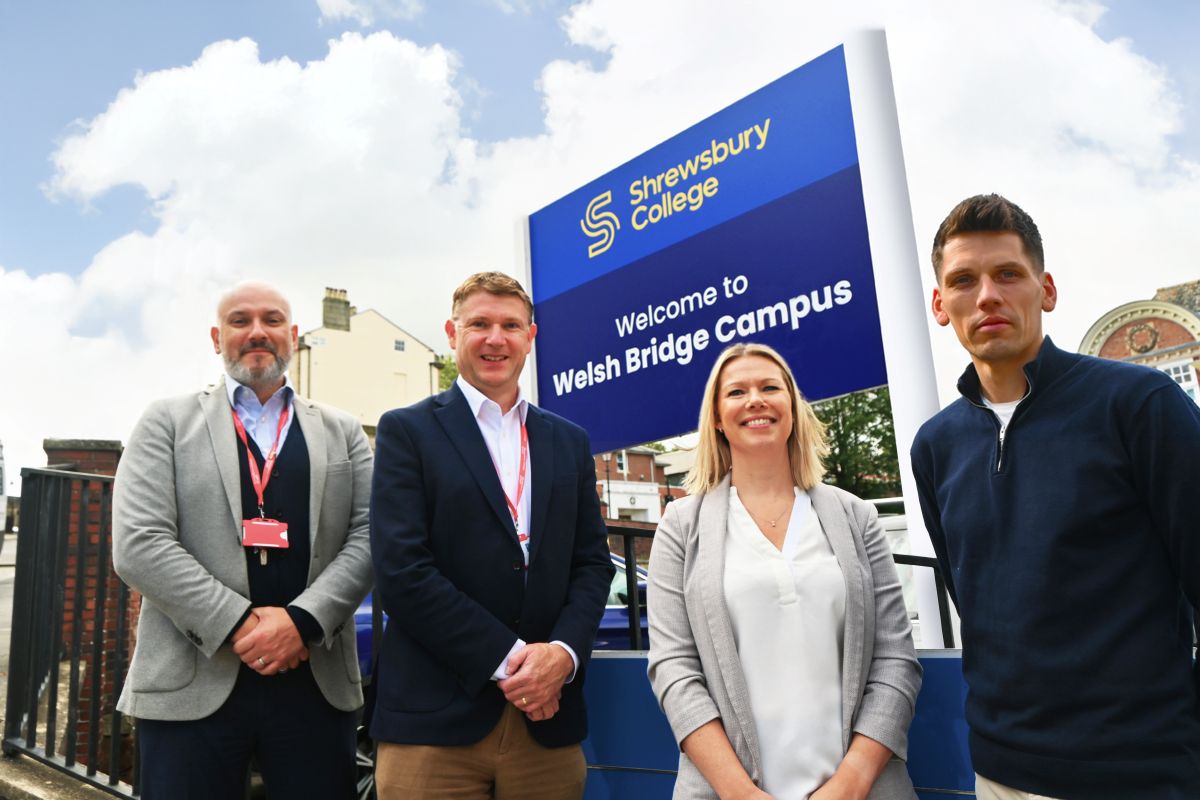 Mike Needham (Director of Communications, Admissions and Marketing, Shrewsbury College), James Staniforth (Principal and Chief Executive, Shrewsbury College), Paula Savage (Director, Source), Nick Richardson (Director, Source)