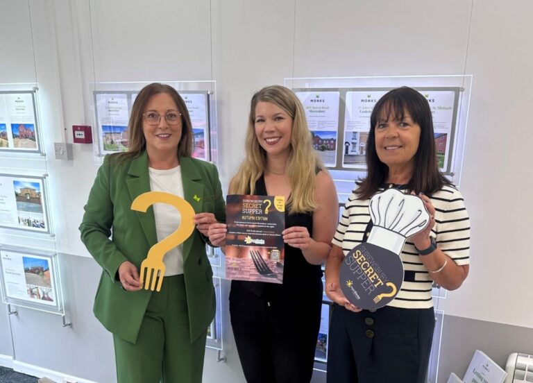 Patricia Baila and Judy Bourne from Monks with Steph Smith from Lingen Davies