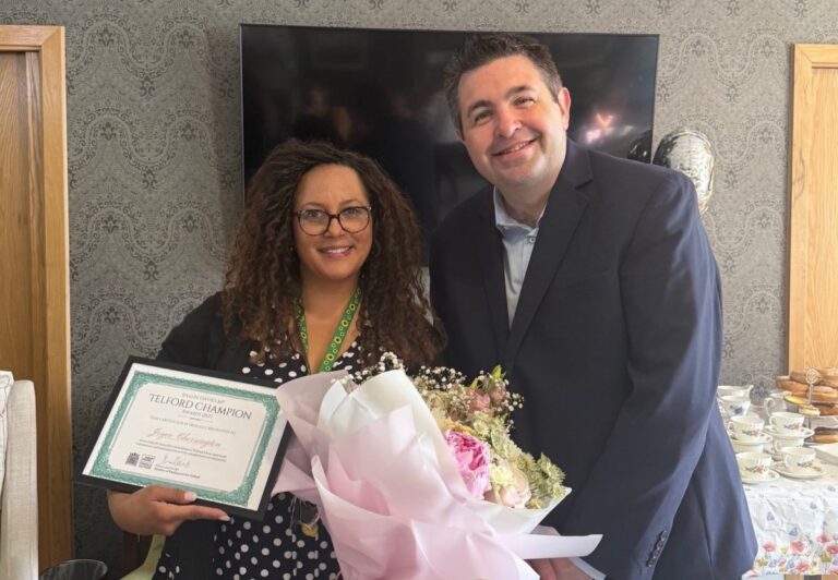 Shaun Davies MP with Joyce Cherrington