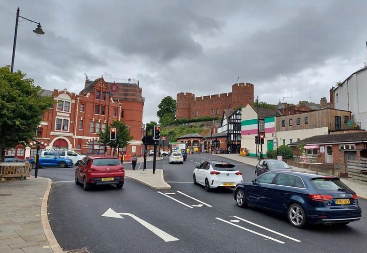 Traffic lights on Smithfield Road in Shrewsbury. Photo: Shropshire Council