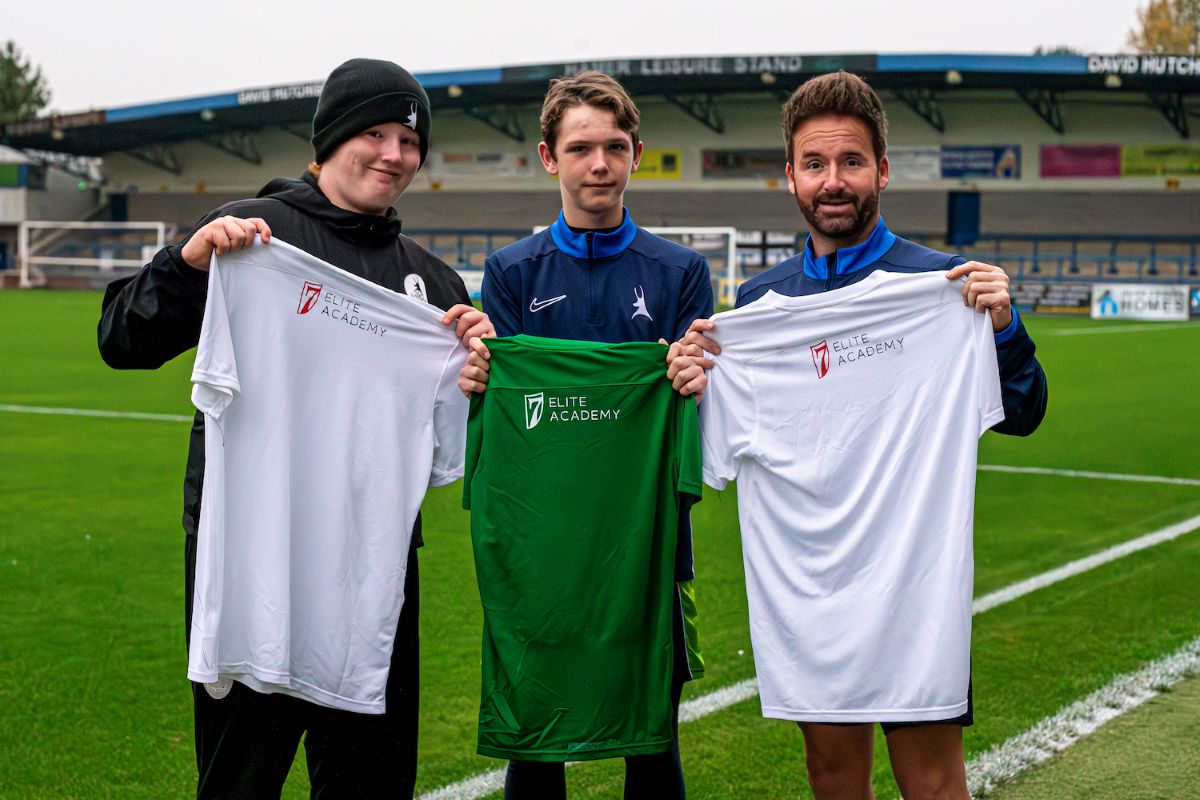 Ian Preece, Managing Director of AFC Telford United Foundation, pictured left with the new shirts