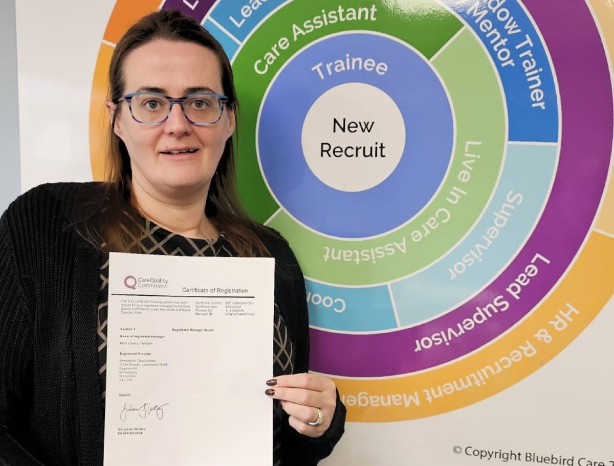 Claire Gwilliam, Registered Care Manager at Bluebird Care Shropshire