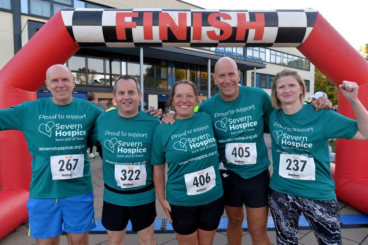 Runners for Severn Hospice take part in a previous Wellington 10K