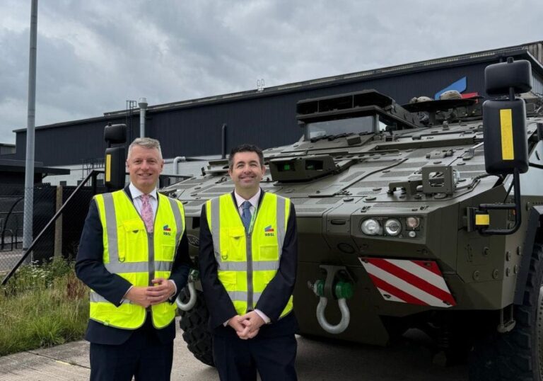 Luke Pollard MP, Minister for Defence Readiness pictured with Shaun Davies, MP for Telford at Rheinmetall BAE Systems Land