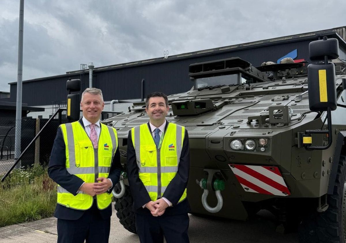 Luke Pollard MP, Minister for Defence Readiness pictured with Shaun Davies, MP for Telford at Rheinmetall BAE Systems Land