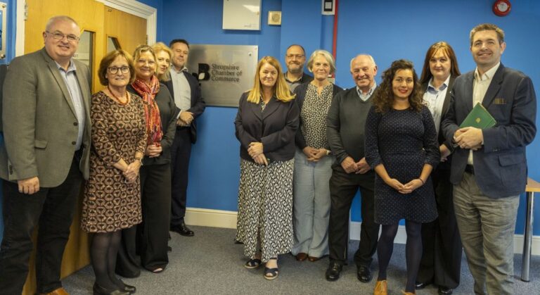 Telford MP Shaun Davies meeting businesses at the Chamber's offices