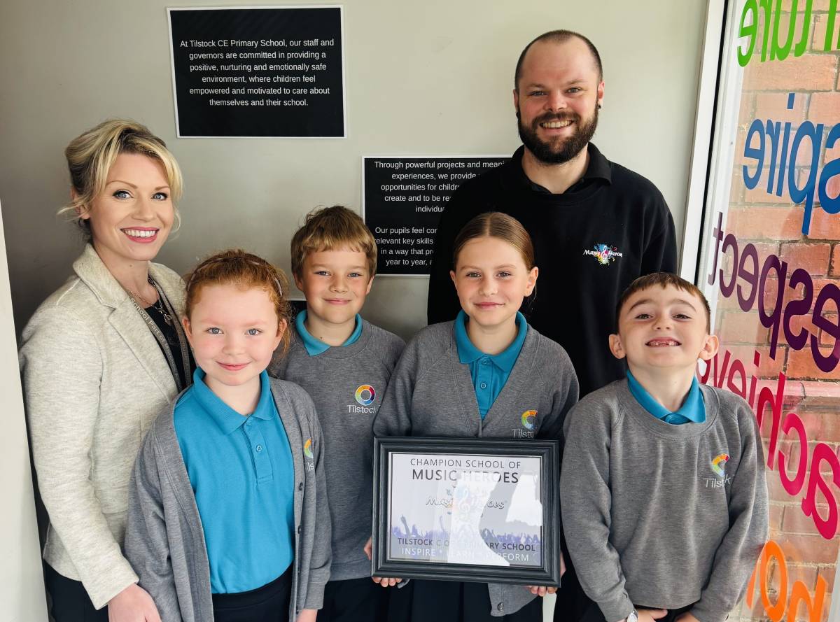 Tilstock CE Primary School has been awarded Champion School Status as part of the Music Hero Schools initiative