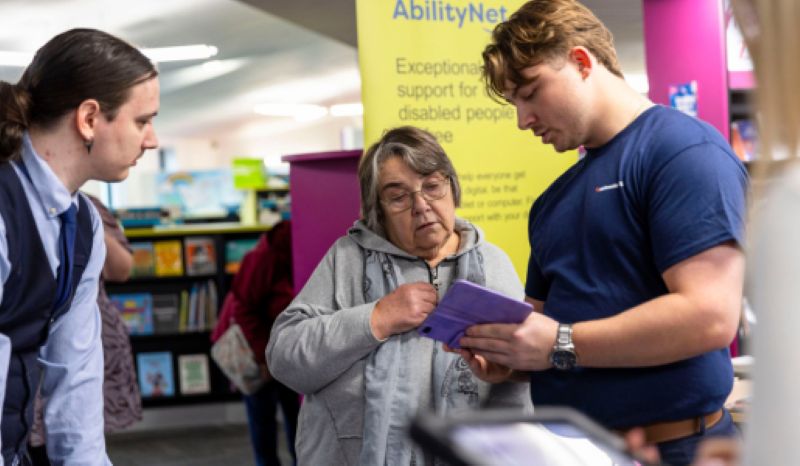 A resident gets valuable information at the Live Well Community Hub in Wellington. Photo: Telford & Wrekin Council
