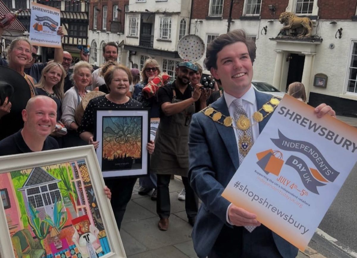 Cllr Alex Wagner pictured celebrating Shrewsbury Independents Day earlier this year