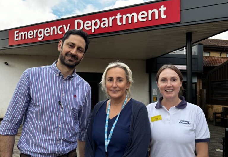 The Princess Royal Hospital, Telford ICFD team, Dr Basil Sabouni - Consultant Physician and Nephrologist, Linda Butler - Senior Paramedic and Katie Arnold - Senior Physiotherapist