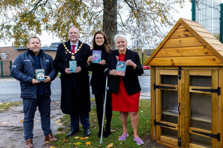 Matt Bower, Project Manager at Bowmer + Kirkland, Councillor Ben Carter, Mayor of Great Dawley Town Council, Councillor Elise Davies, Councillor for Malinslee and Dawley Bank Ward, and Councillor Shirley Reynolds, Cabinet Member at Telford & Wrekin Council