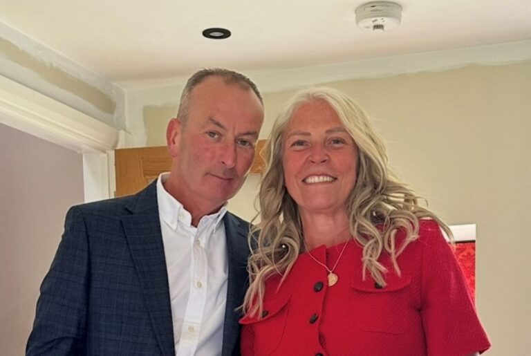 Lisa Challinor with her partner Roger Hughes