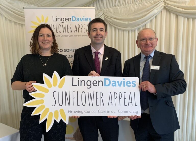 Pictured are Naomi Atkin, CEO of Lingen Davies, Shaun Davies MP for Telford and Tim Cooper, Chair of the charity’s Board of Trustees