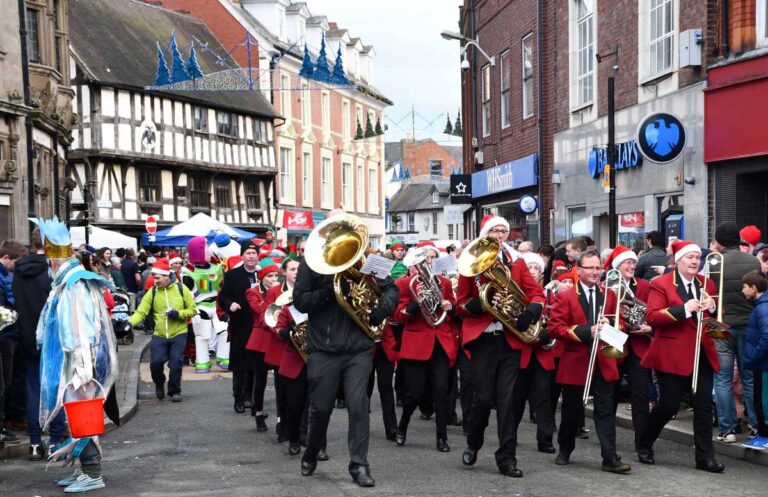 Pictured, the Porth-y-Waen band heading up the parade. Photo GRUM