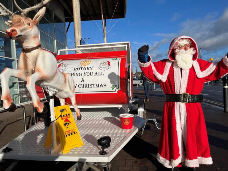 Santa and his new Shrewsbury Severn Rotary sleigh