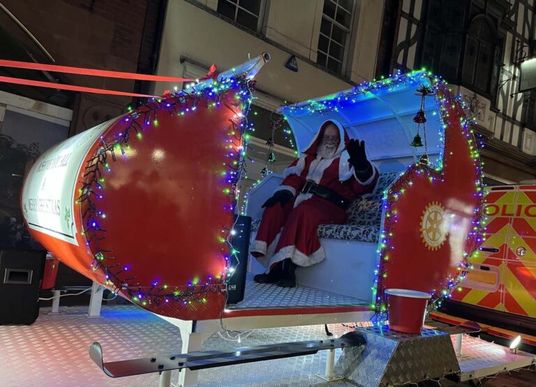 Santa on his new sleigh