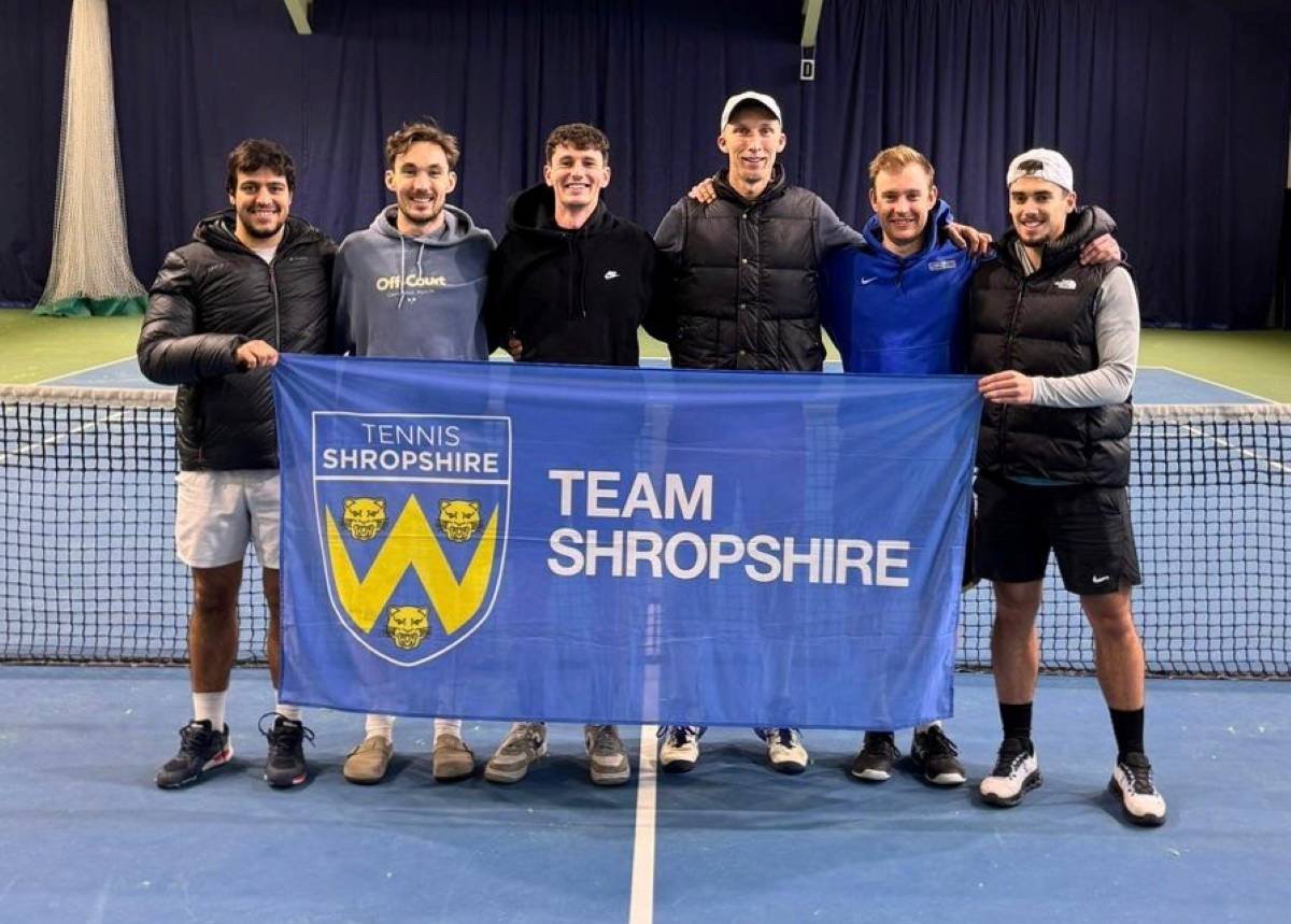 Shropshire’s men’s LTA Winter County Cup team at Boston Tennis Club