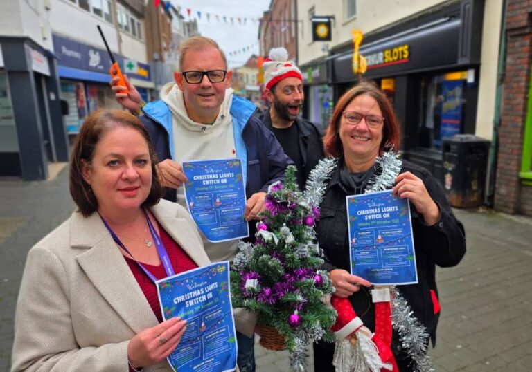 Pictured are Caroline Mulvihill Deputy CEO and Events Manager – Wellington Town Council, Cllr Paul Davis for Haygate & Park, Cllr Emma Holding – Chair, Wellington Town Council Events & Communications committee, Jon Drew of the Boardroom Gaming Café, who is running the ‘Silly Science’ show at All Saints