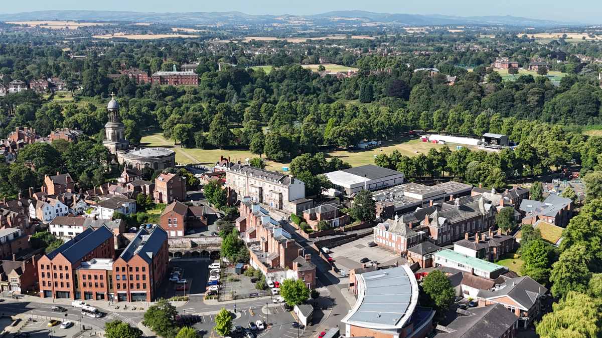 A view of Shrewsbury from the air. Photo: Shrewsbury Town Council