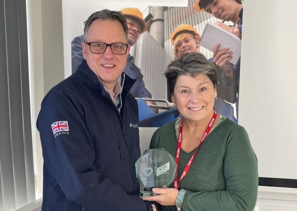 Adrian Musgrave of Bridgnorth Aluminium and Sonia Roberts from Shropshire Community Foundation