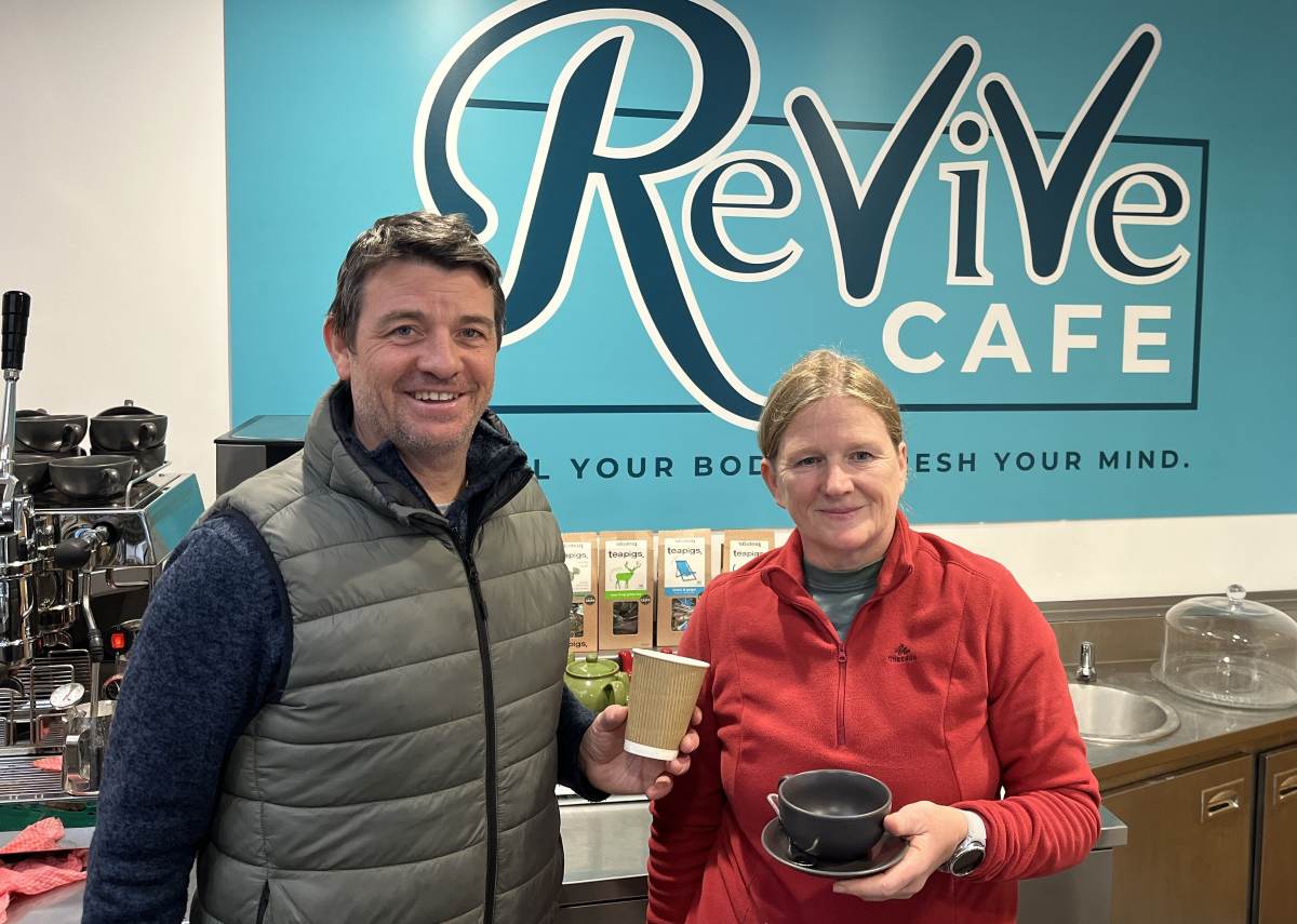 David Cheshire and Donna Miles will be offering healthy options for New Year New You at Revive Café in Wellington Leisure Centre