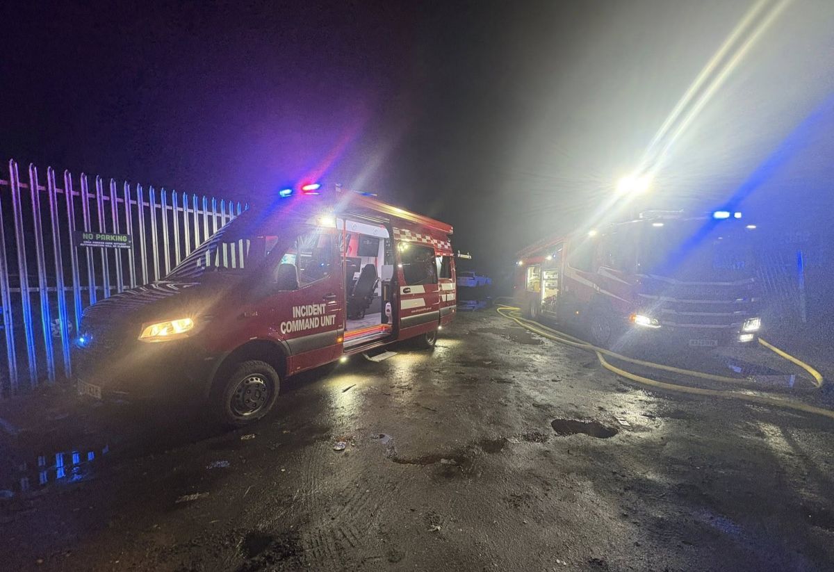 Fire crews at the scene of the fire at Shifnal Industrial Estate. Photo: SFRS