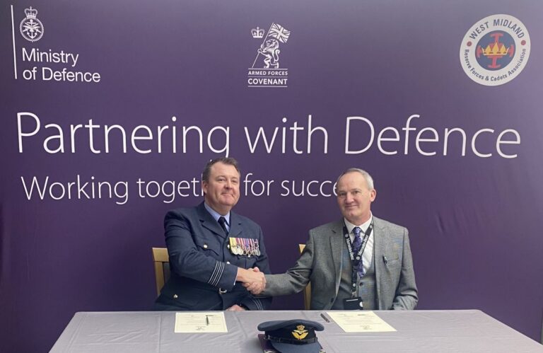 Wing Commander Paddy Durnin from RAF Shawbury with Shropshire PCAS manager Simon Arthur