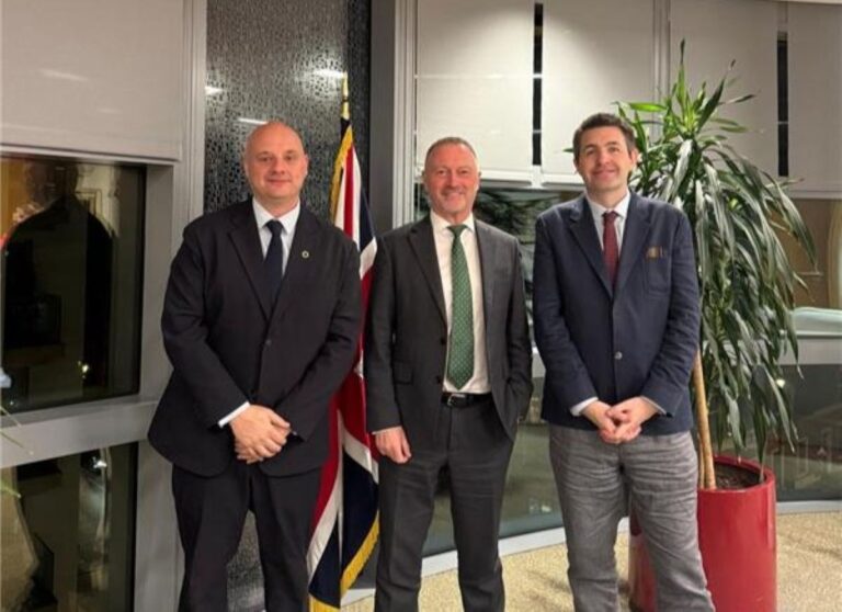 Telford MP Shaun Davies (right) pictured with Cllr Lee Carter – Leader of Telford & Wrekin Council and Housing, Communities and Local Government Secretary Steve Reed OBE MP