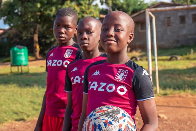 Aston Villa kit being worn in Kenya