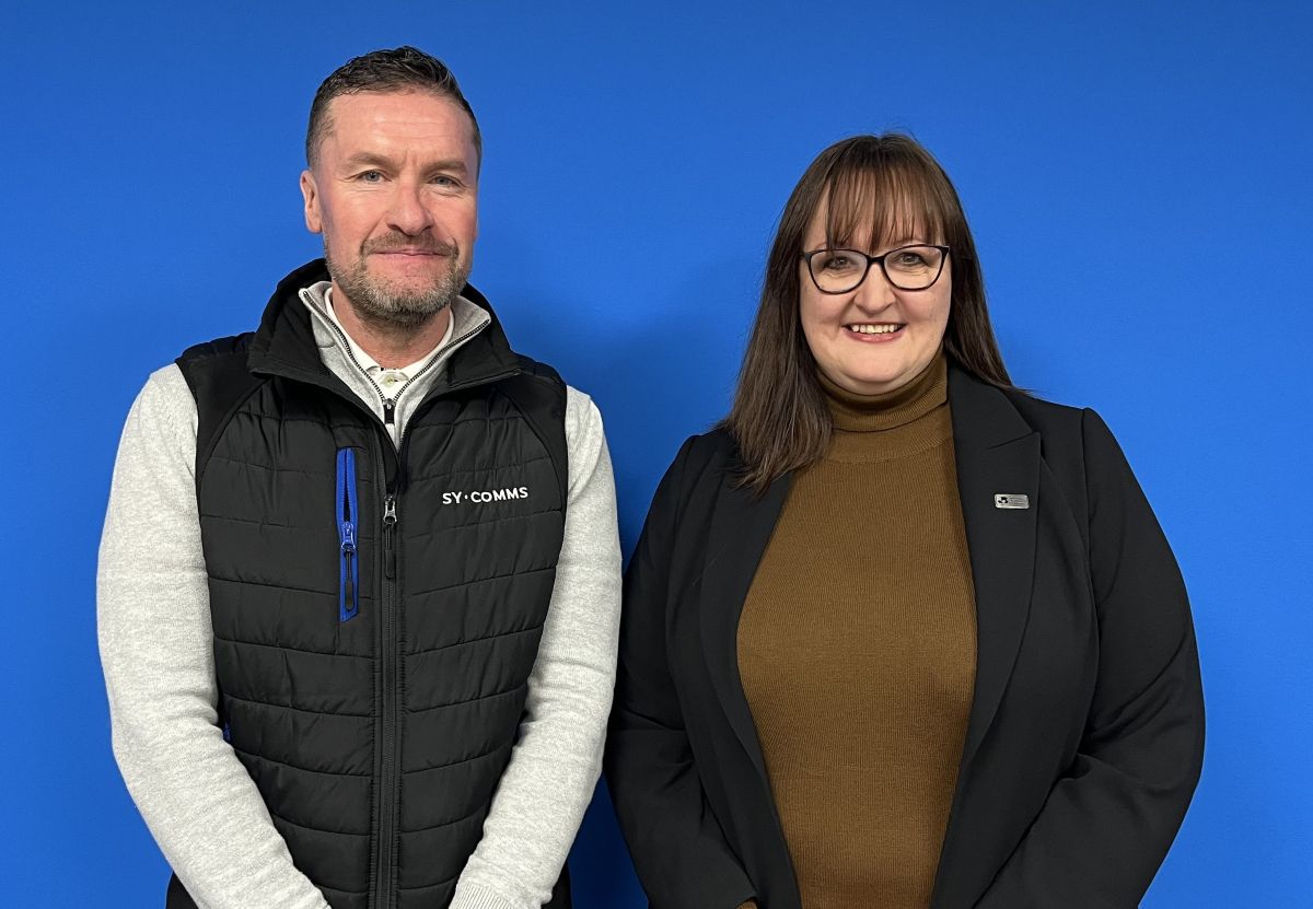 Andy Cooke of SY Comms and Jenny Pearson