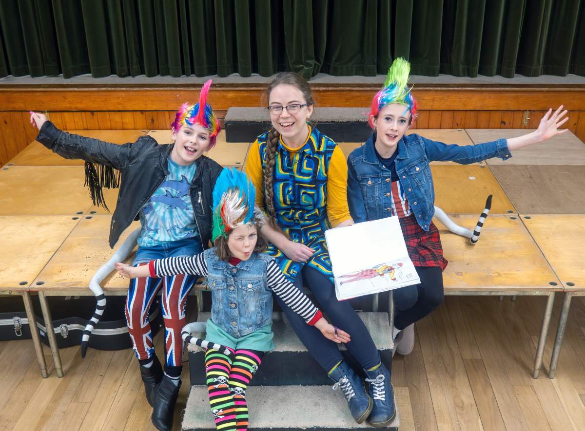 Costumer Designer and Maker Liza Ashby is pictured with The Punk Possums l to r Alice Eccles, Tyneya Moore and Eva Bridges
