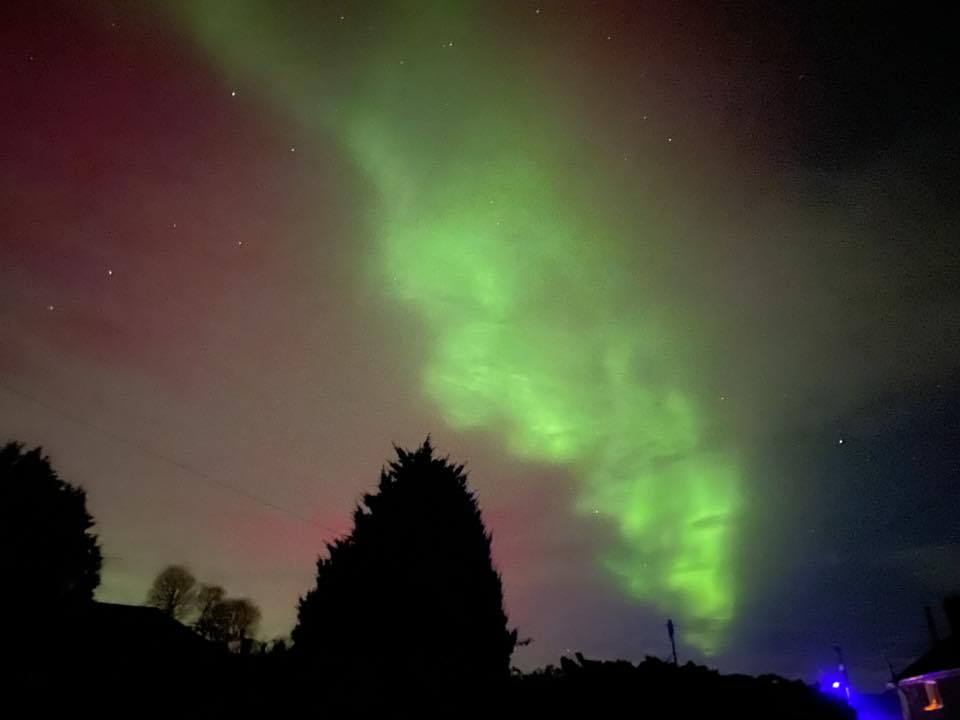 Melanie Davies shared her photo with Shropshire Live show a green streak in the sky