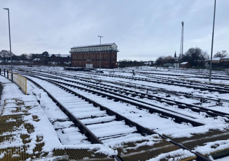 Snow at Shrewsbury Station. Photo: Network Rail