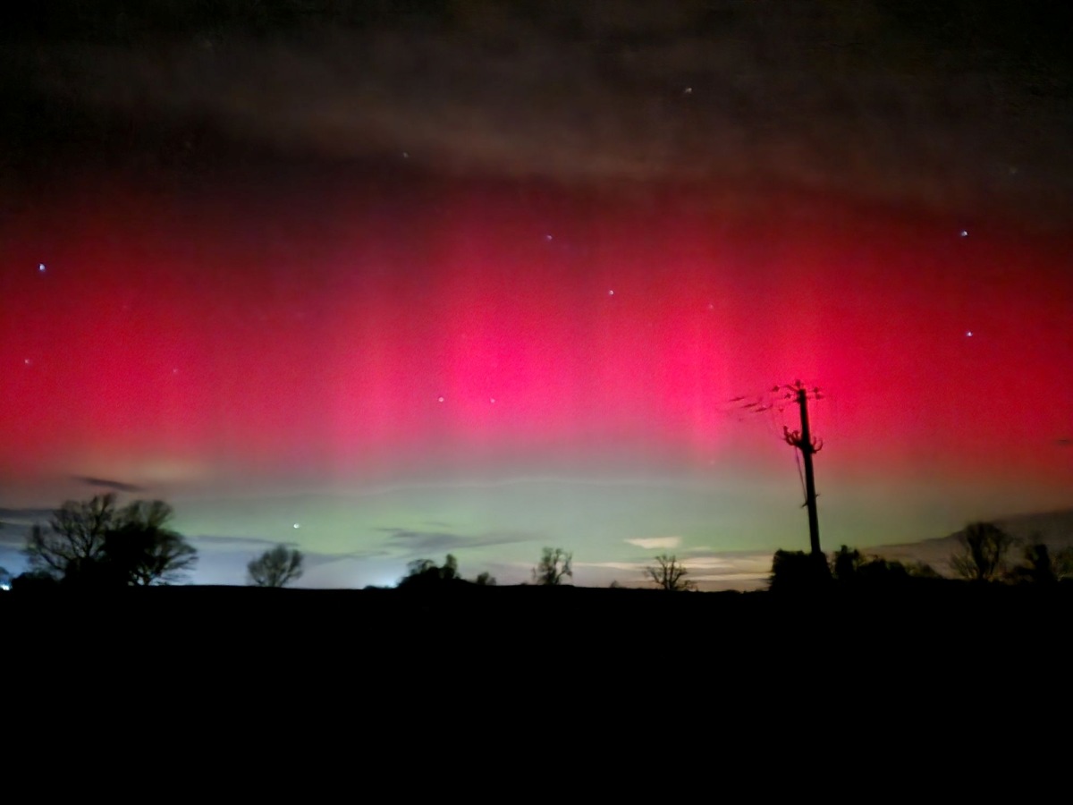 The sky lit up pink as seen by Rowenna Darlington in Knockin